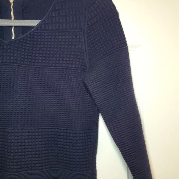 Talbots Navy Mixed Media Textured Sweater Dress Size SP - Picture 3 of 9